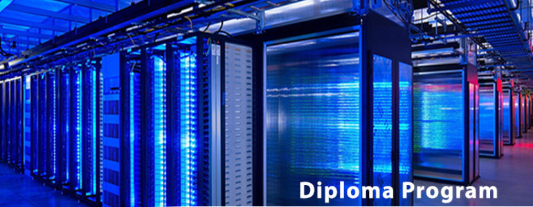 A room with glass walls and blue lights