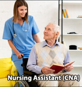 Nursing assistant helping a senior man